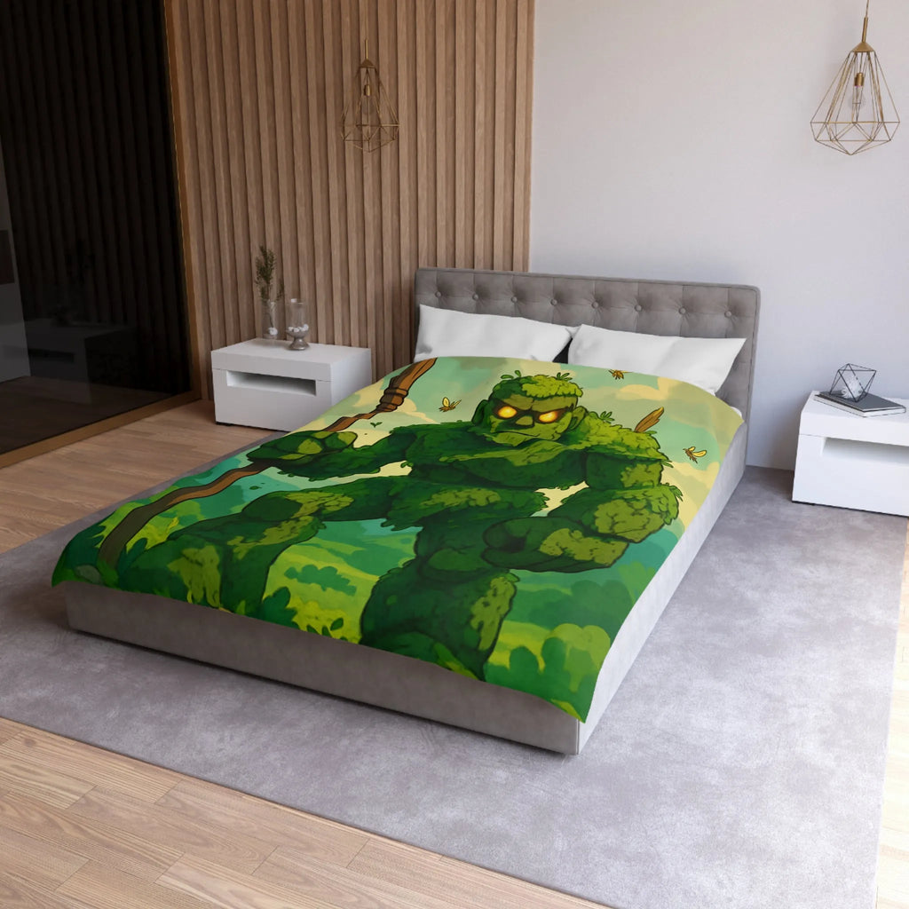 Housse de Couette avec Géant de Feuillage et Abeilles, Ambiance Fantaisiste Naturelle