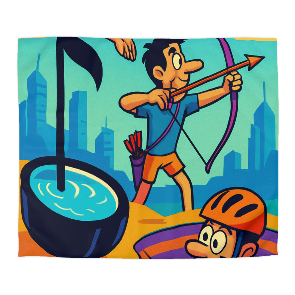 Motifs de sport colorés avec cyclisme, natation, tir à l'arc, paysage urbain