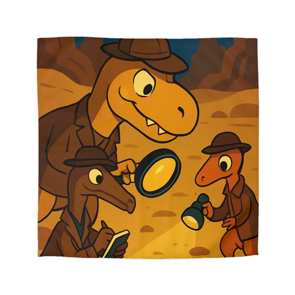 Adorables dinosaures détectives explorant des fossiles sous un ciel étoilé dans le désert