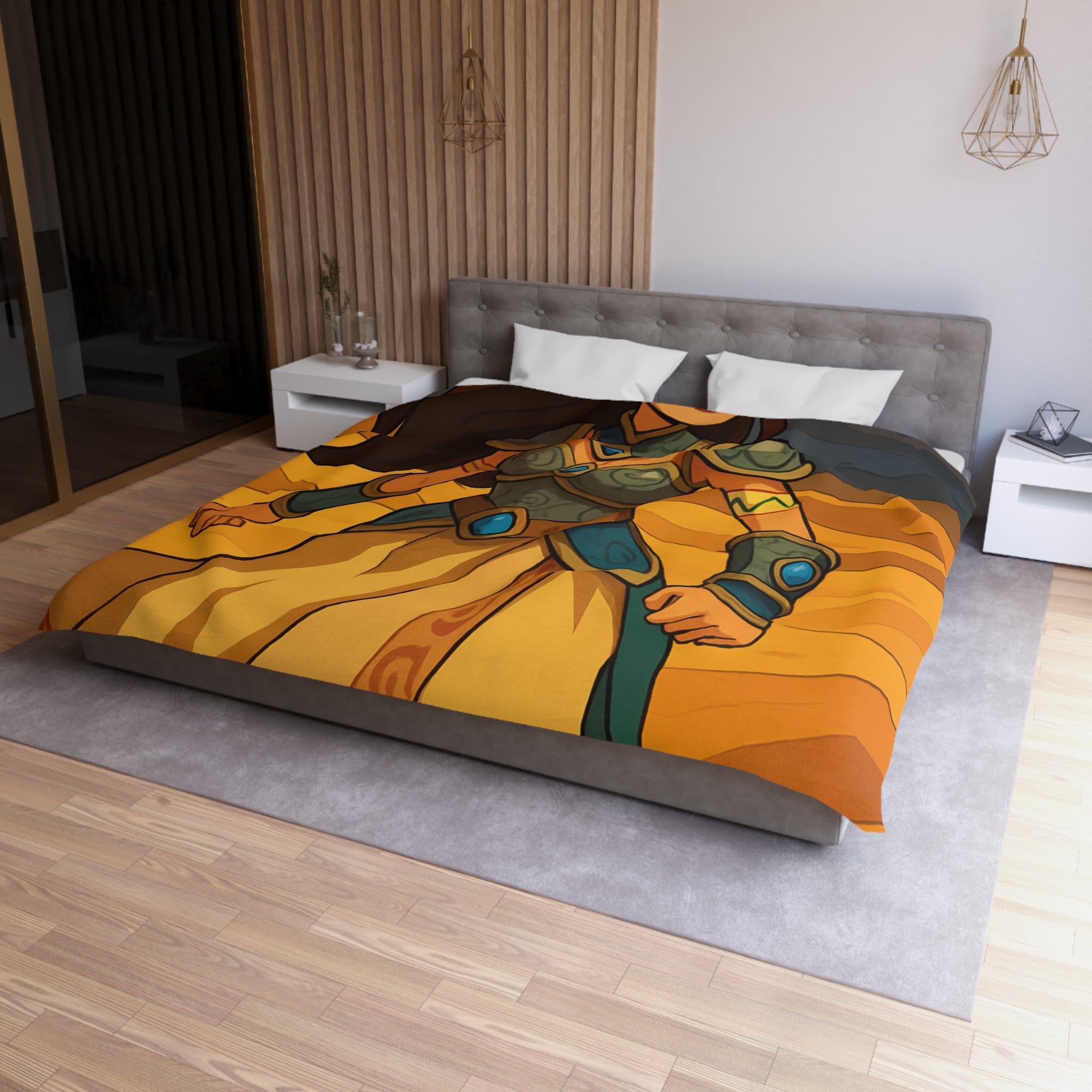 Housse de Couette Microfibre Design Artistique Moderne Décoration Chambre Confort Premium