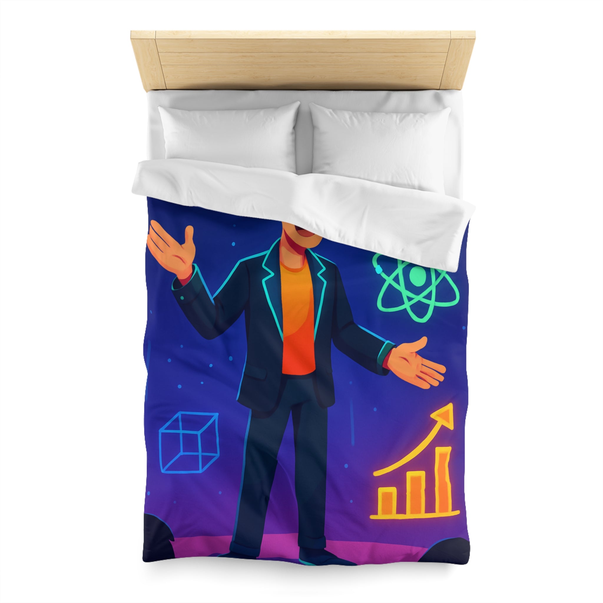 Housse de Couette Microfibre Motif Créatif Original Style Contemporain Chambre Élégante