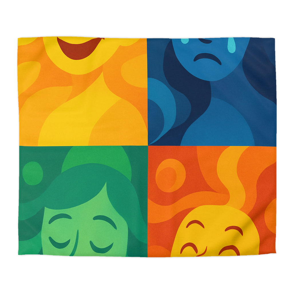 Housse de Couette Microfibre Motif Créatif Original Style Contemporain Chambre Élégante