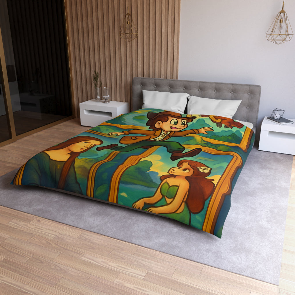 Housse de Couette Microfibre Design Artistique Moderne Décoration Chambre Confort Premium