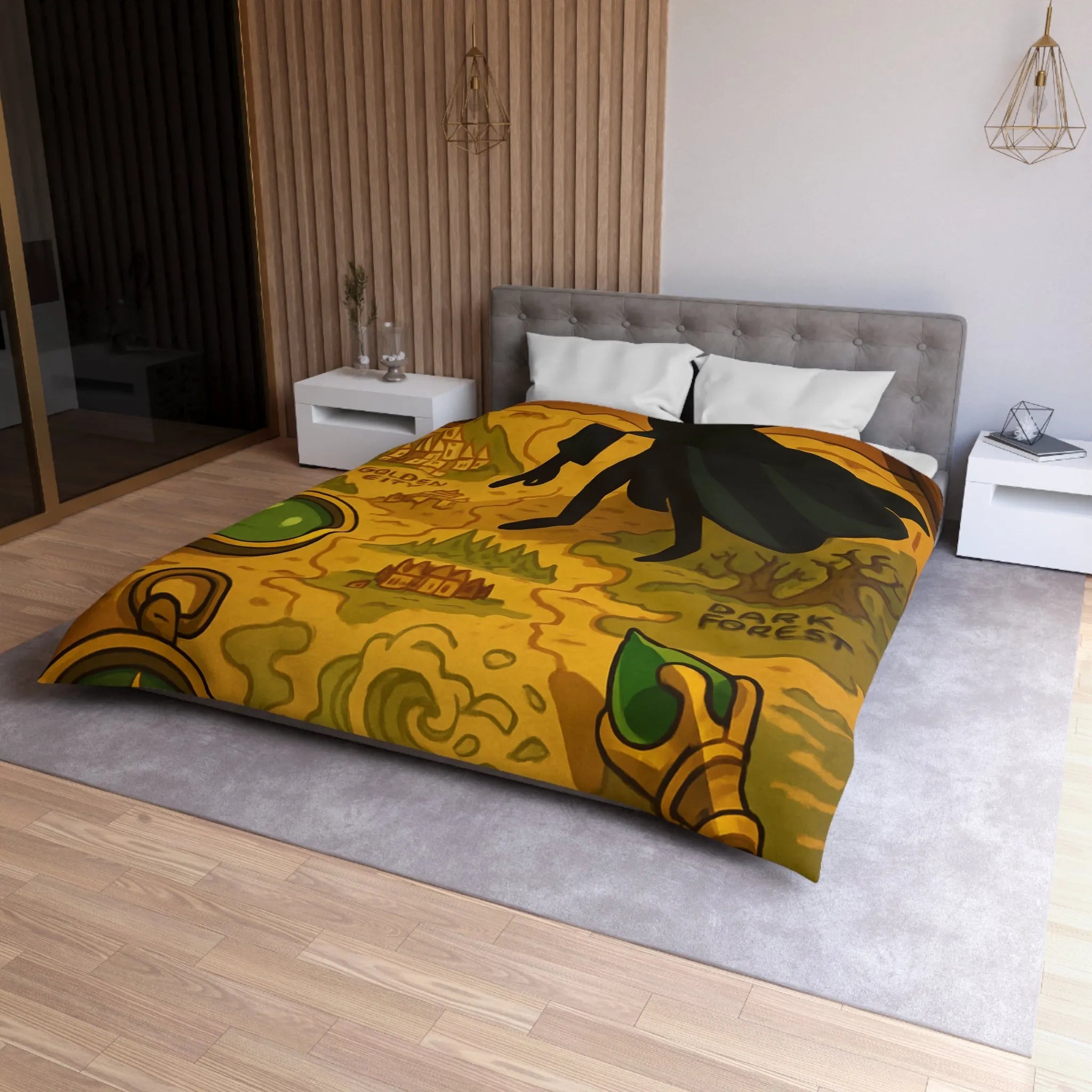 Housse de Couette Microfibre Art Graphique Contemporain Style Décoratif Chambre Tendance