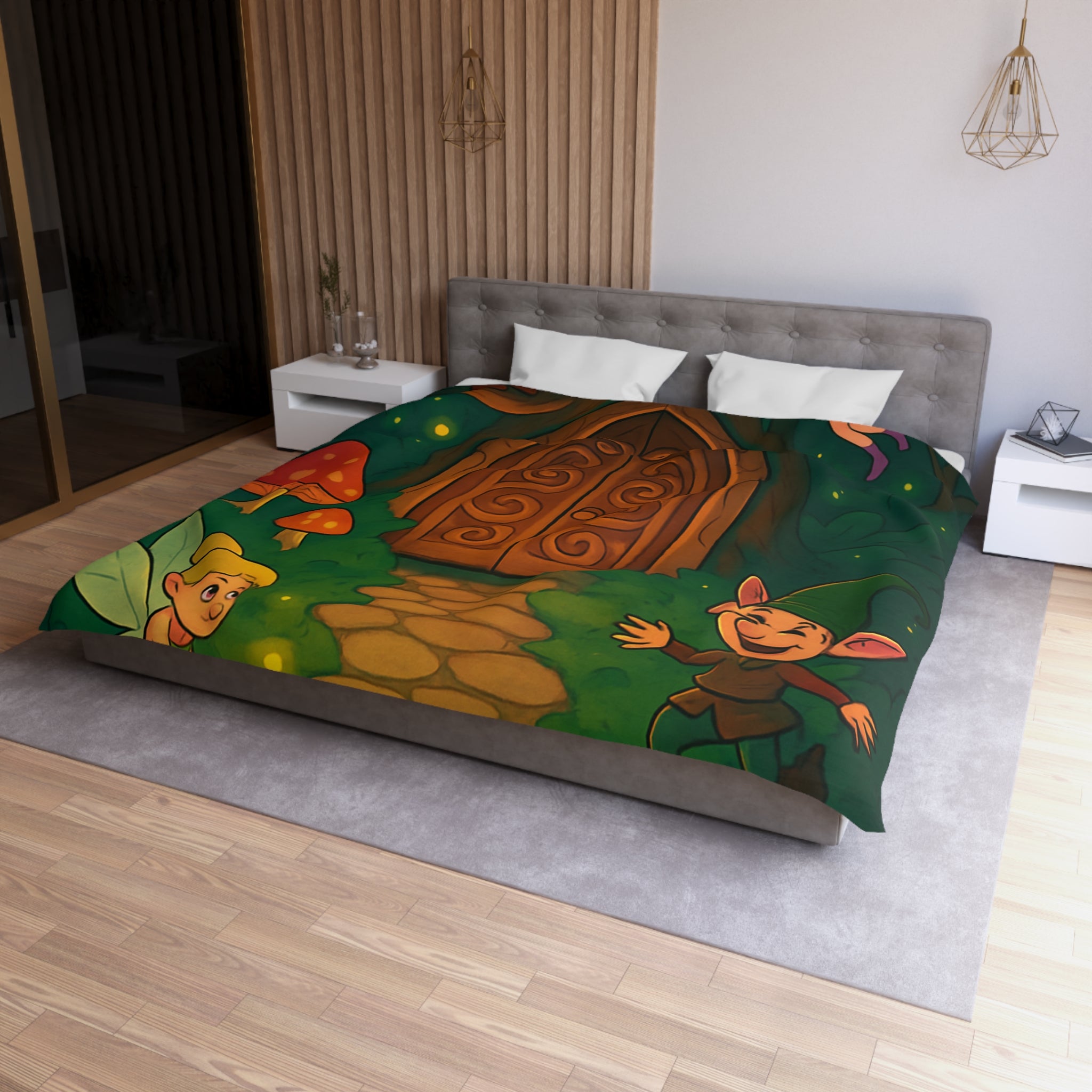 Housse de Couette Microfibre Motif Créatif Original Style Contemporain Chambre Élégante