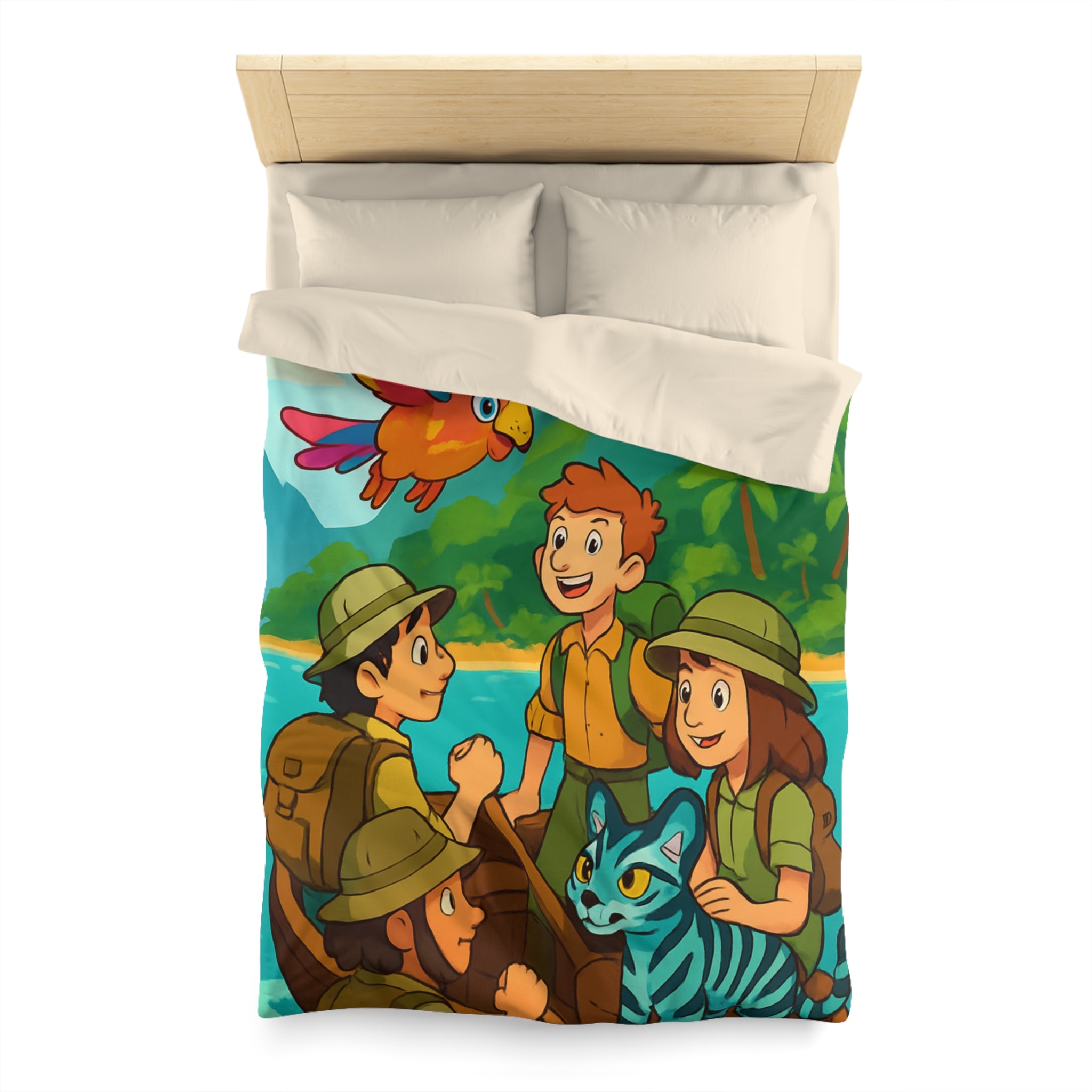 Housse de Couette Microfibre Design Artistique Moderne Décoration Chambre Confort Premium