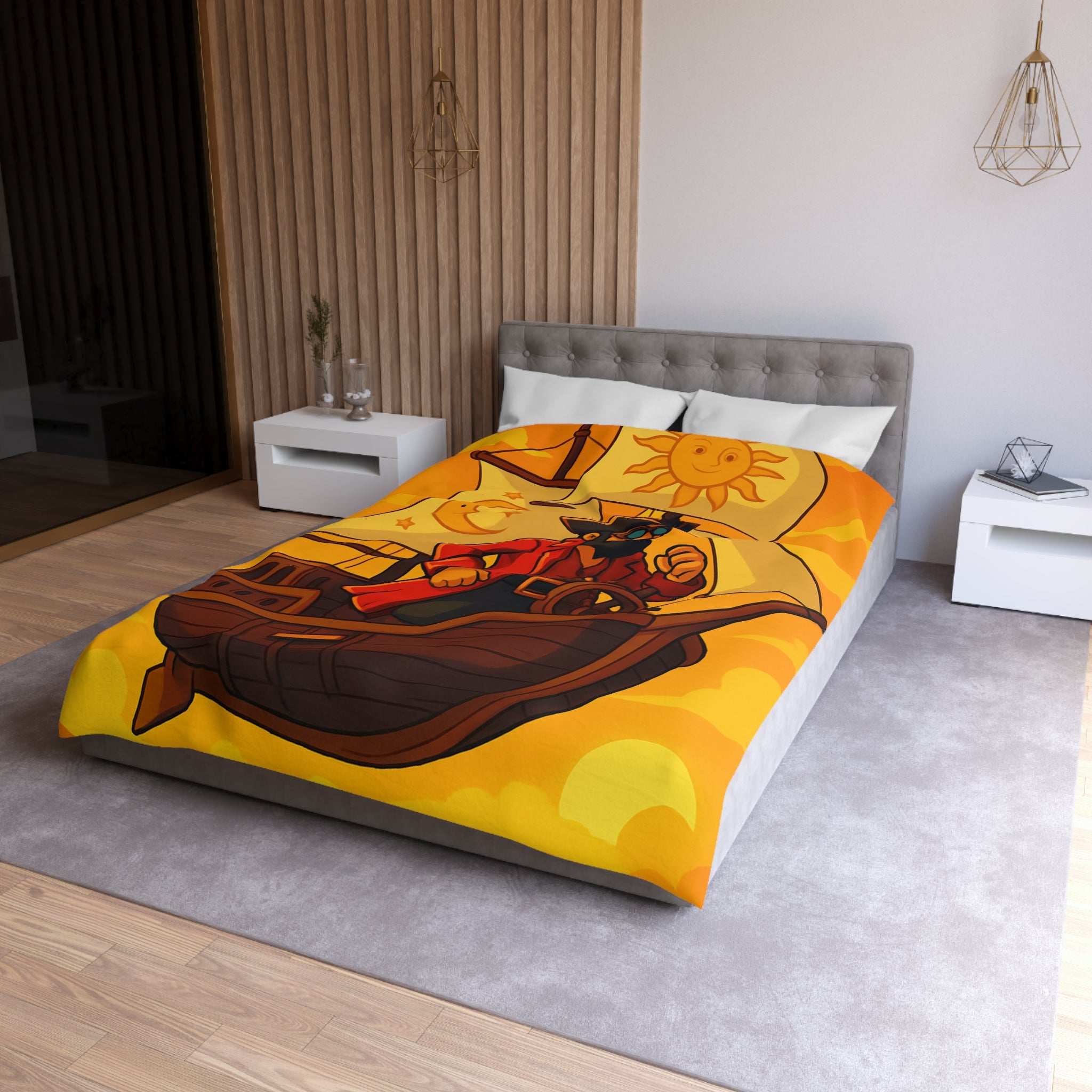 Housse de Couette Microfibre Design Artistique Moderne Décoration Chambre Confort Premium