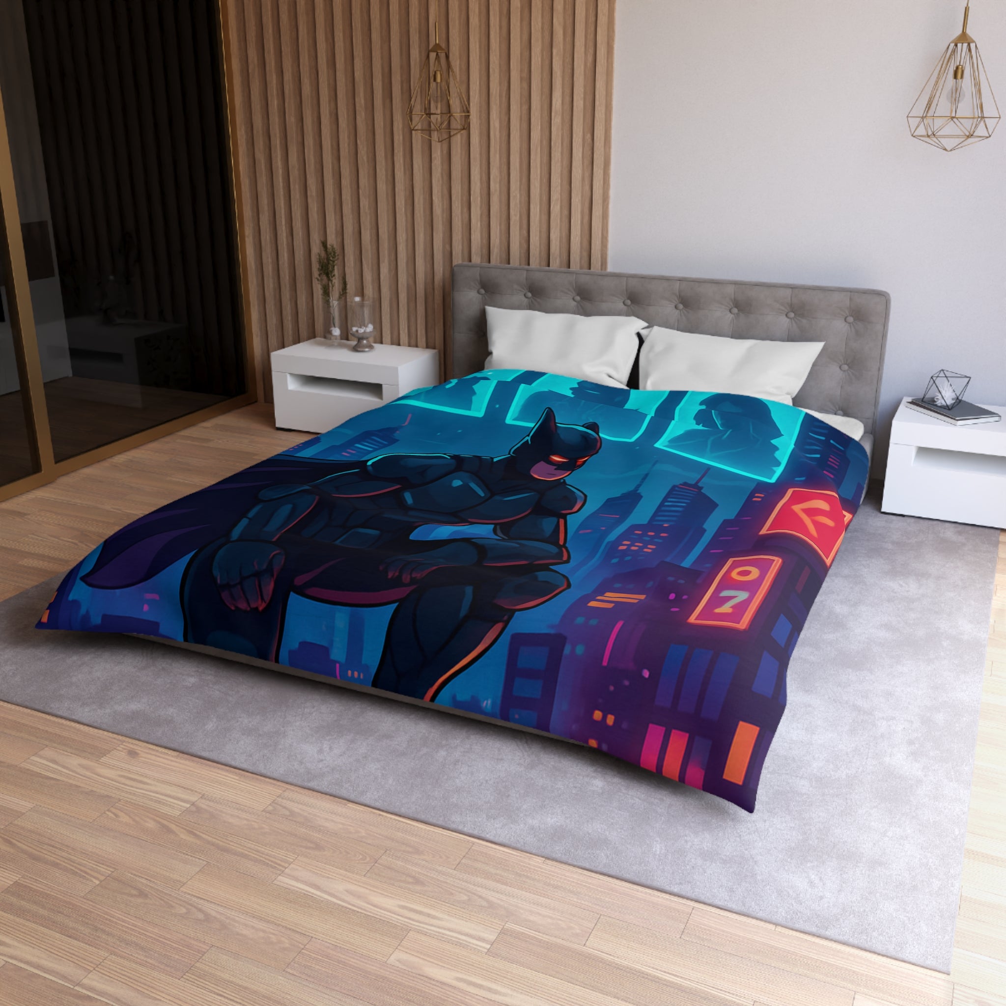 Housse de Couette Microfibre Design Artistique Moderne Décoration Chambre Confort Premium