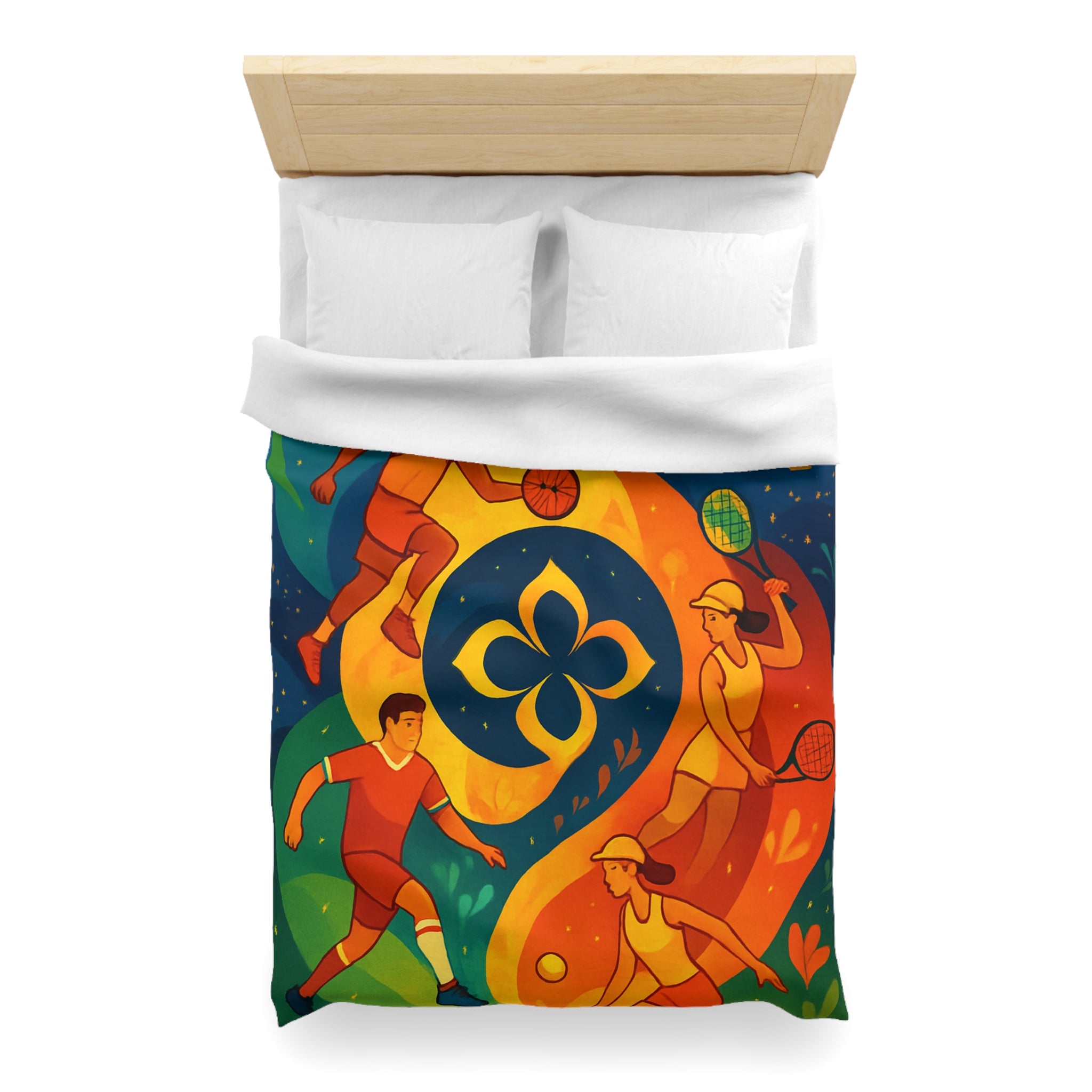 Housse de Couette Microfibre Illustration Unique Design Moderne Décoration Intérieure Raffinée