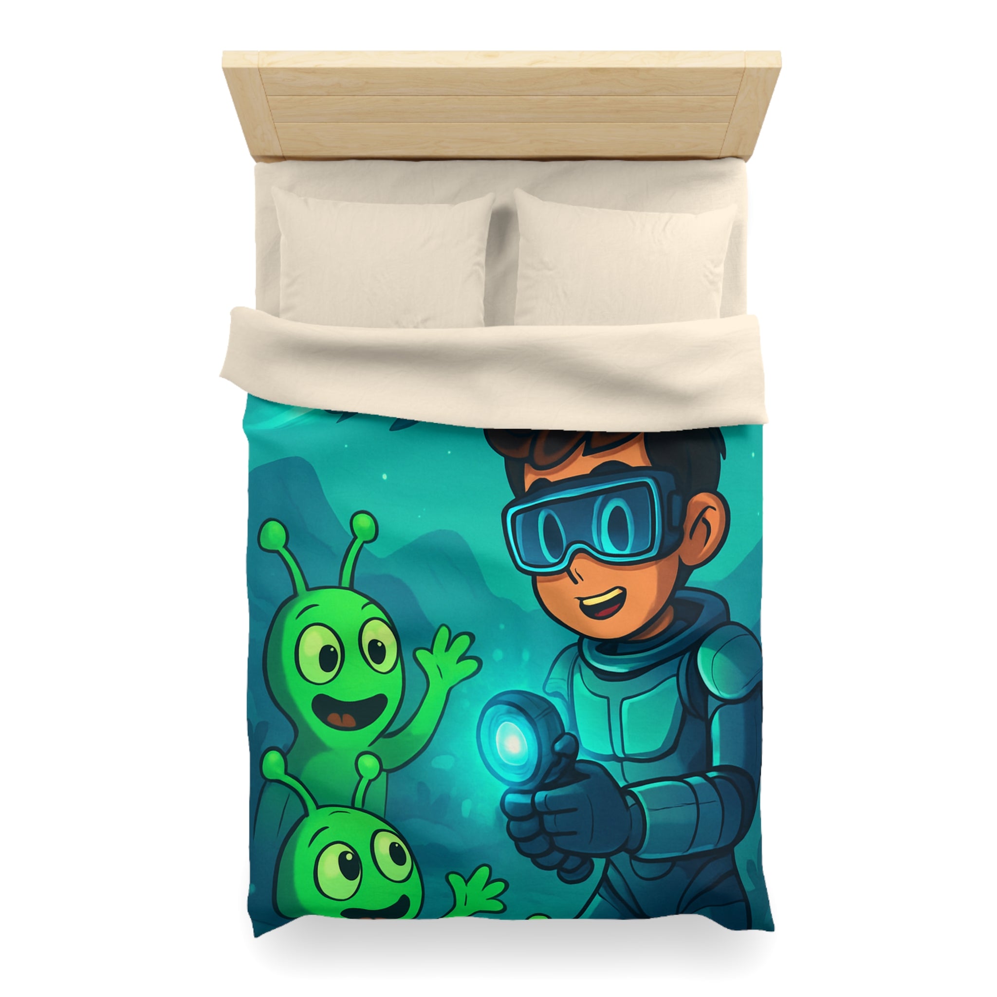 Housse de Couette Microfibre Design Artistique Moderne Décoration Chambre Confort Premium