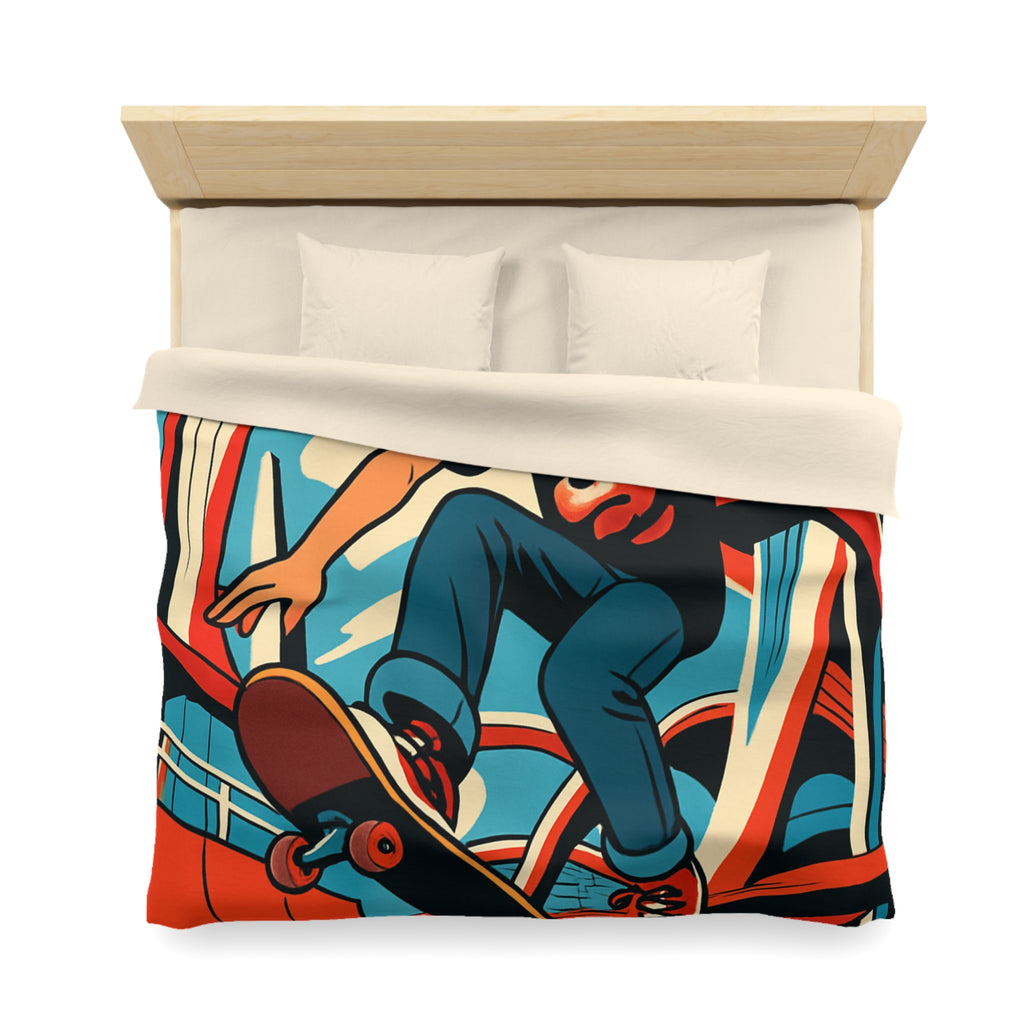 Housse de Couette Microfibre Motif Créatif Original Style Contemporain Chambre Élégante