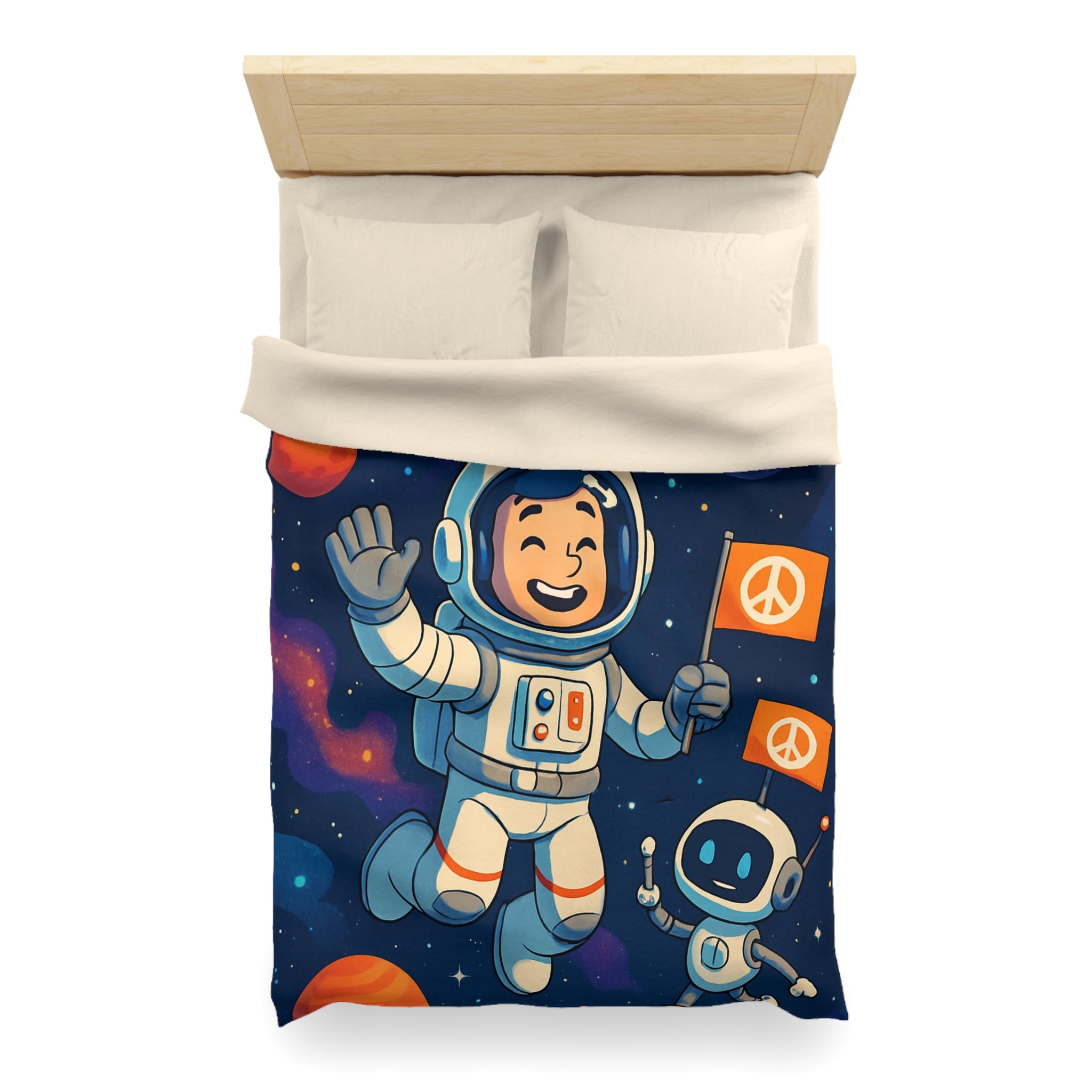 Housse de Couette Microfibre Motif Créatif Original Style Contemporain Chambre Élégante