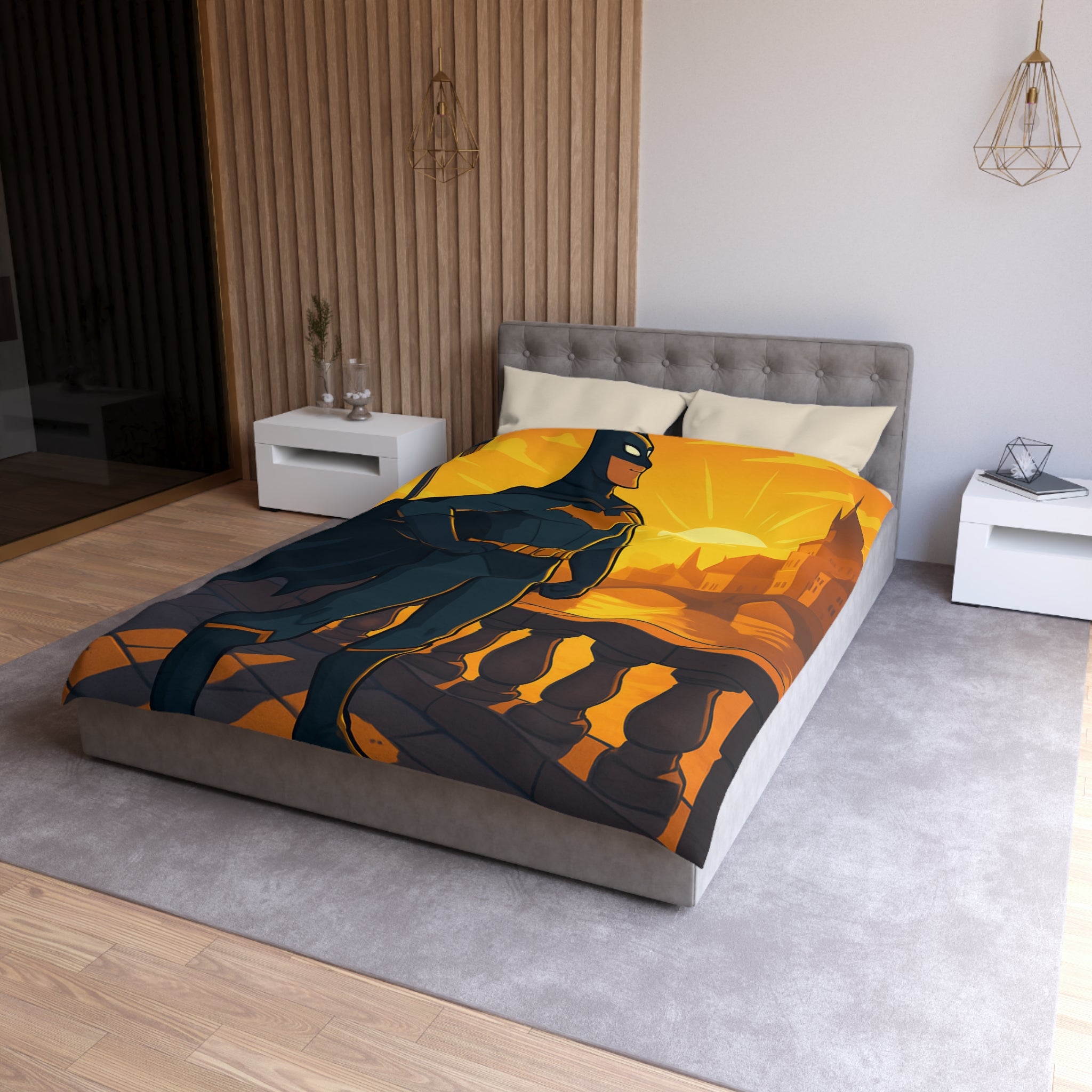 Housse de Couette Microfibre Motif Créatif Original Style Contemporain Chambre Élégante