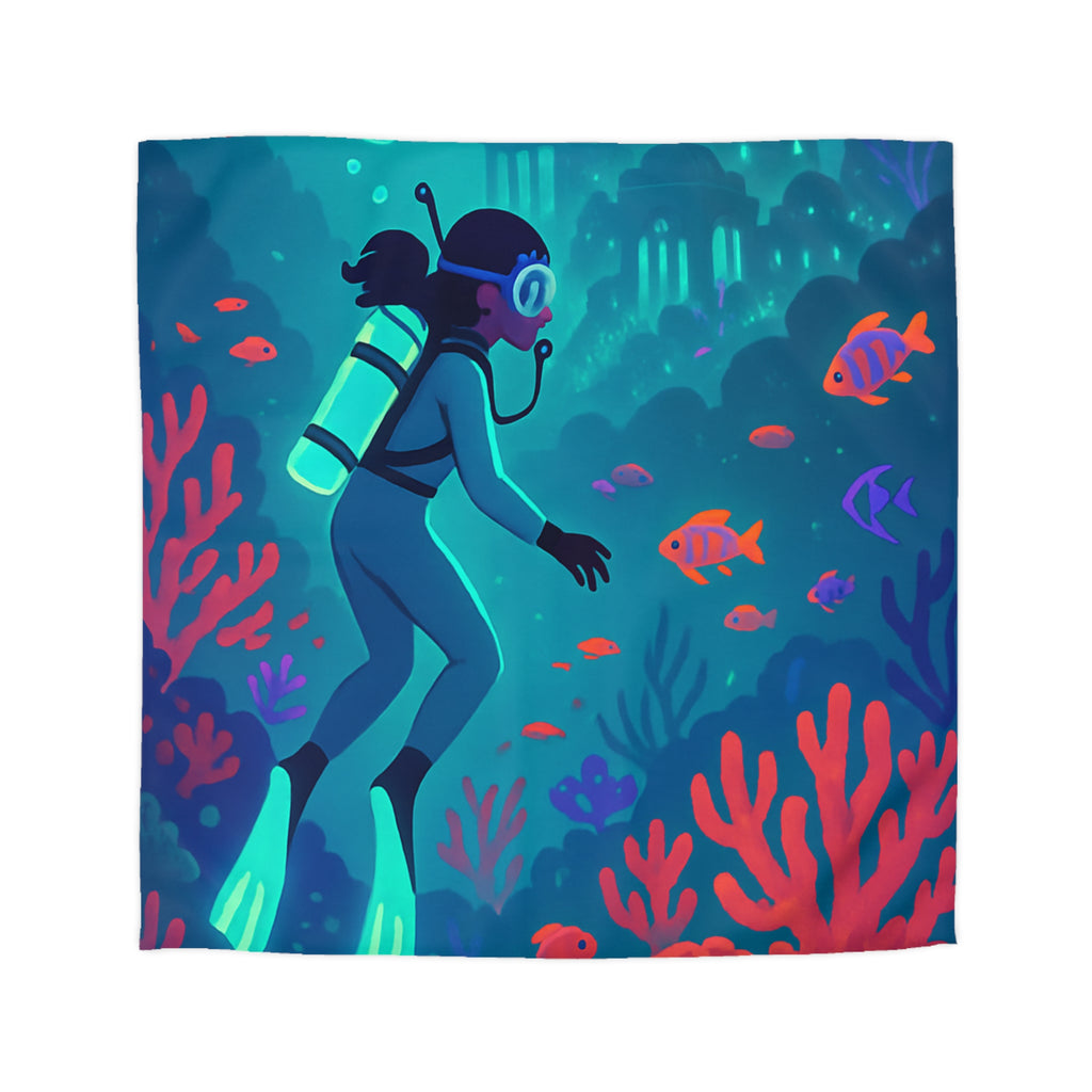 Plongée Sous-Marine Fantastique avec Récifs Colorés et Ville Mystérieuse en Arrière-Plan