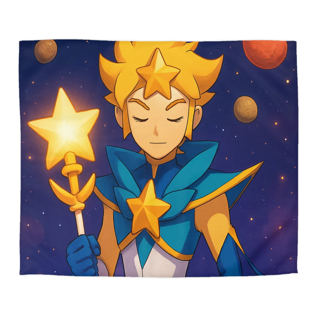 Housse de Couette Fantastique Enfant Personnage Étoilé Avec Planètes Environnantes