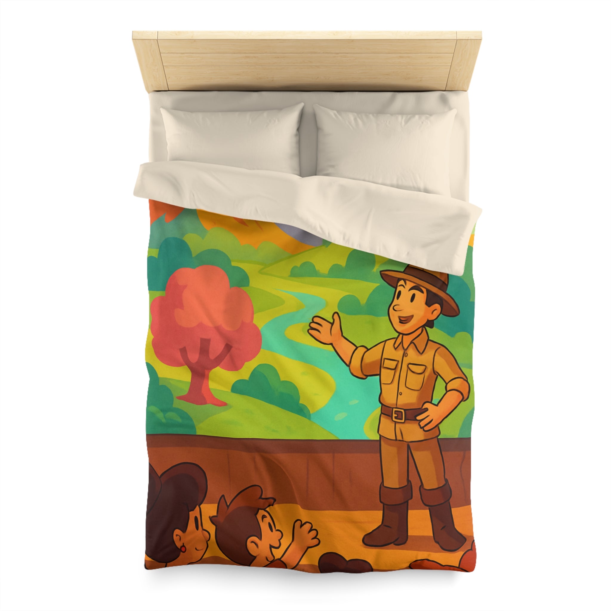 Housse de Couette Microfibre Illustration Unique Design Moderne Décoration Intérieure Raffinée