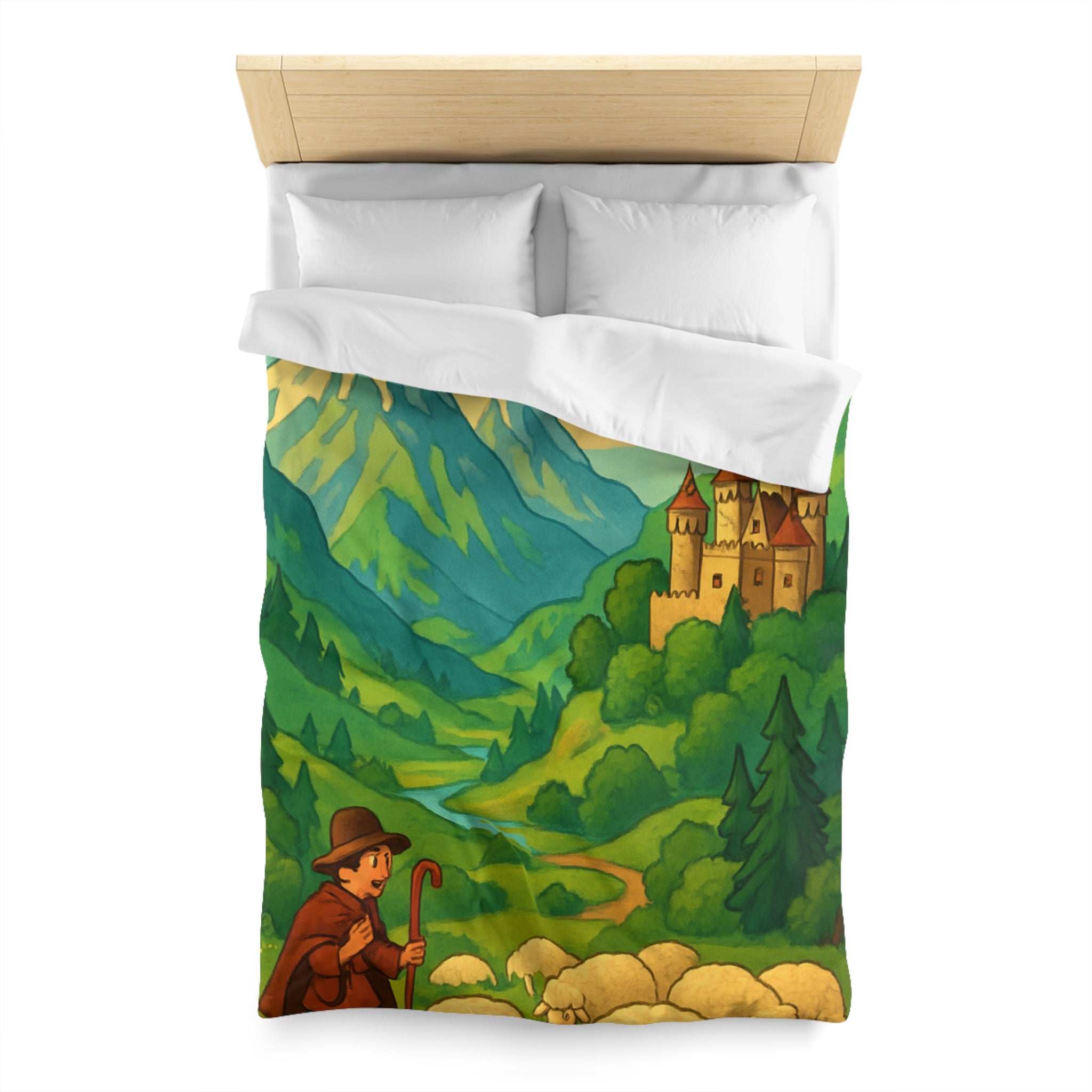 Housse de Couette Microfibre Design Artistique Moderne Décoration Chambre Confort Premium