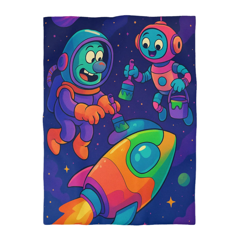 Housse de Couette Microfibre Art Graphique Contemporain Style Décoratif Chambre Tendance