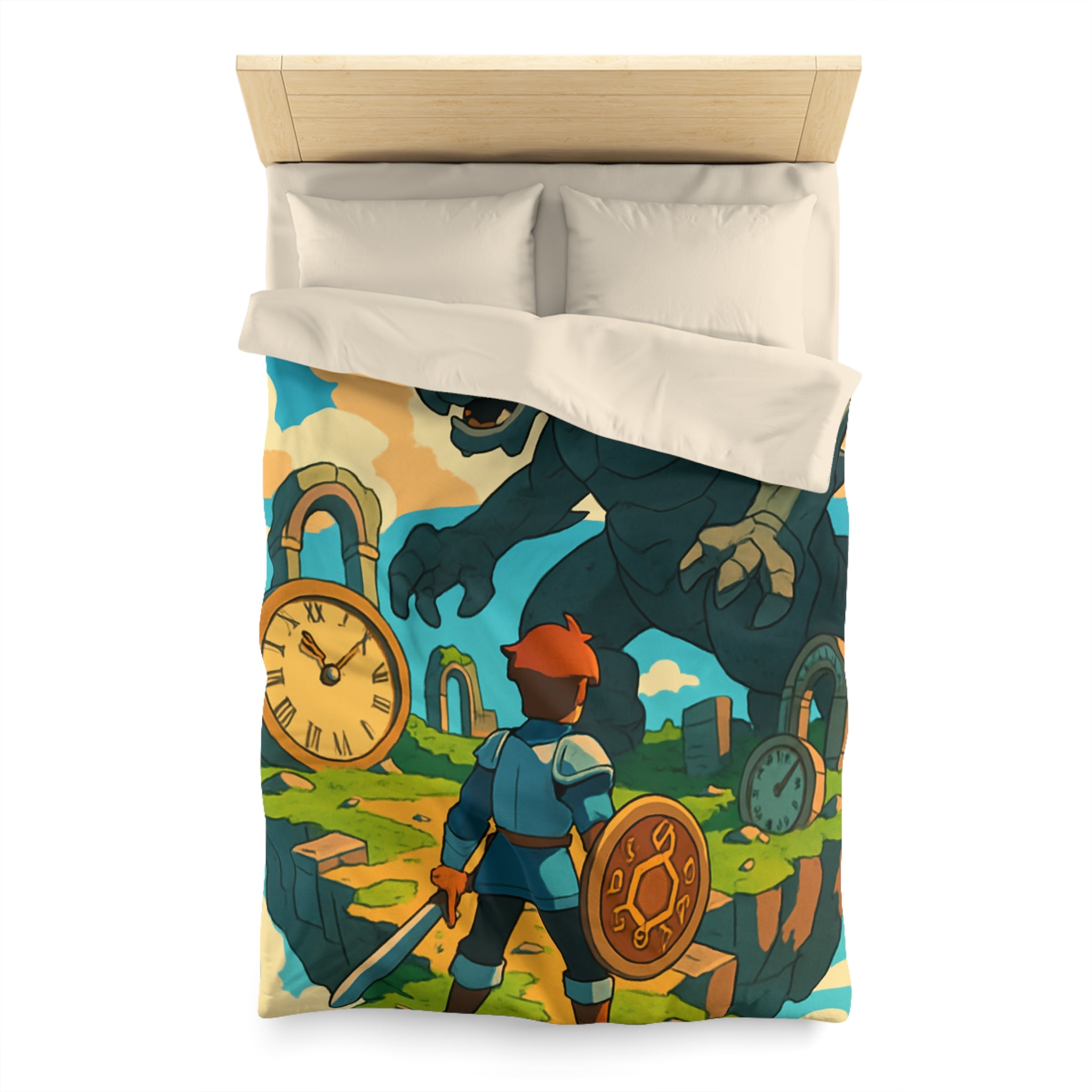 Housse de Couette Microfibre Design Artistique Moderne Décoration Chambre Confort Premium