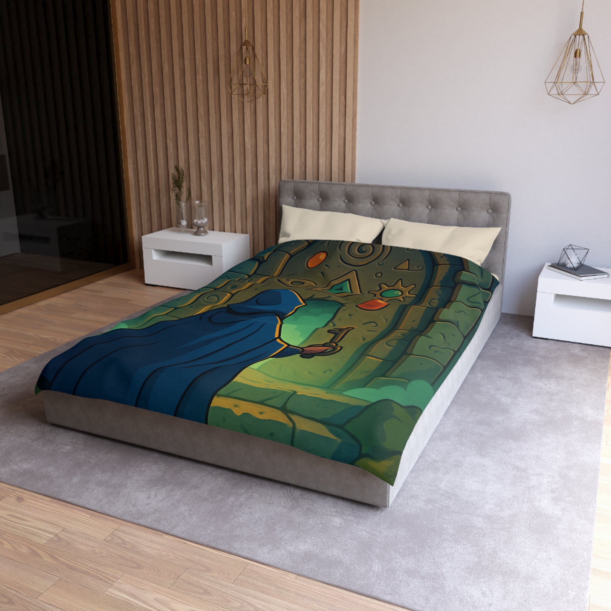 Housse de Couette Microfibre Design Artistique Moderne Décoration Chambre Confort Premium