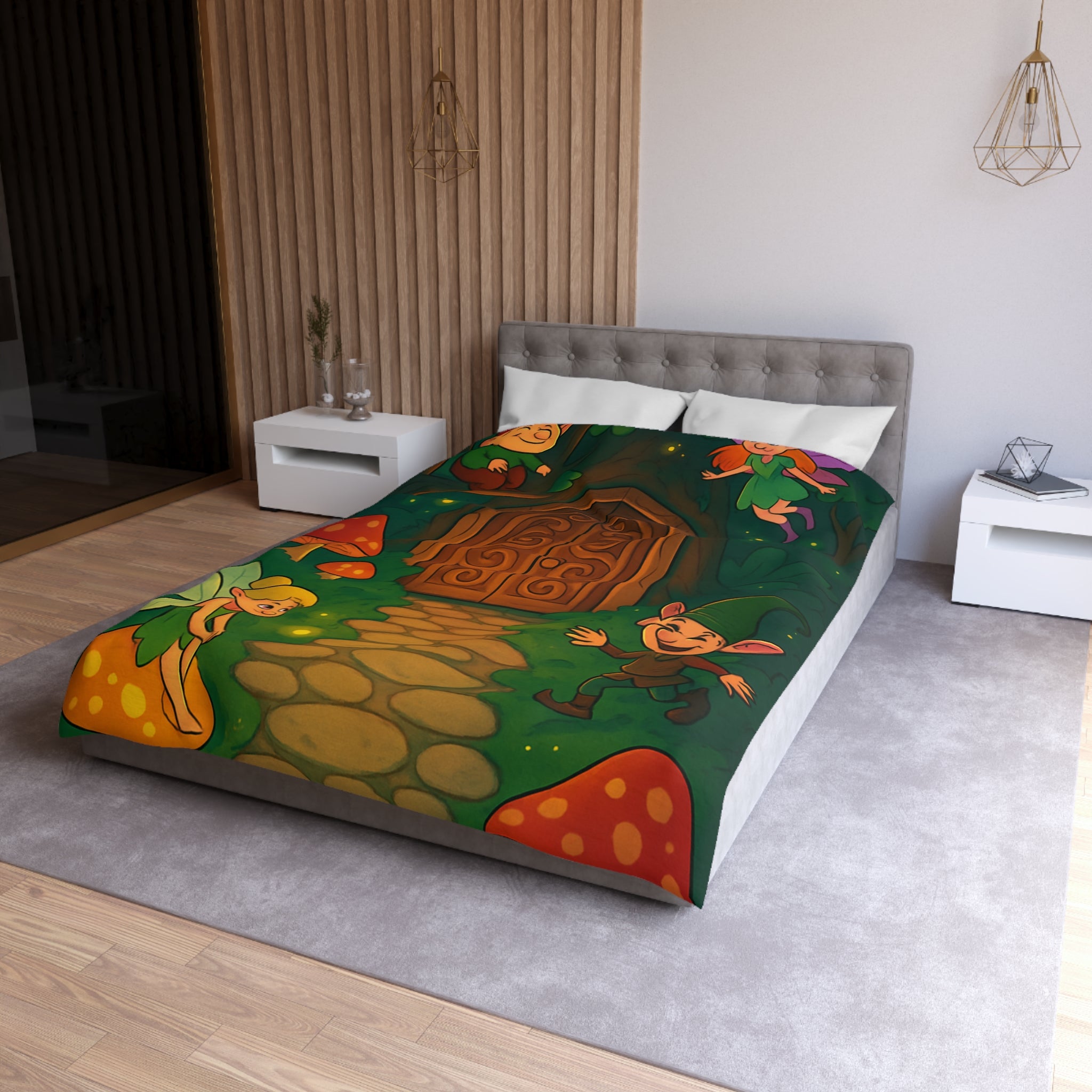 Housse de Couette Microfibre Motif Créatif Original Style Contemporain Chambre Élégante