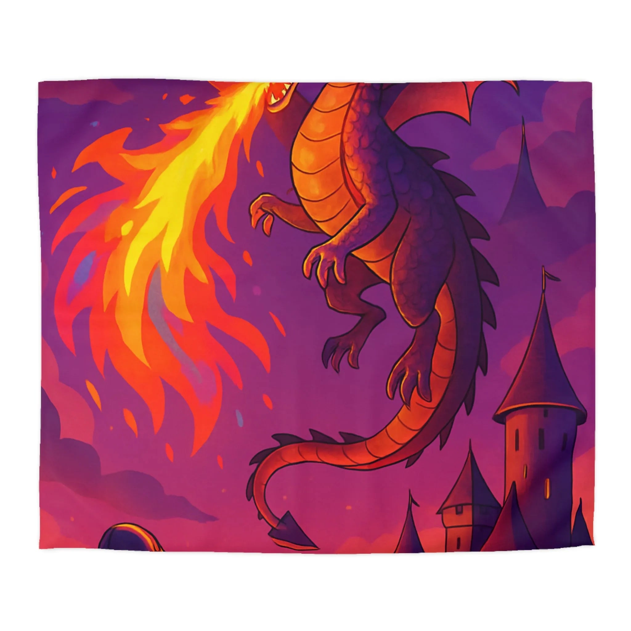 Envolez-vous avec un dragon cracheur de feu protégeant un château médiéval ensorcelé