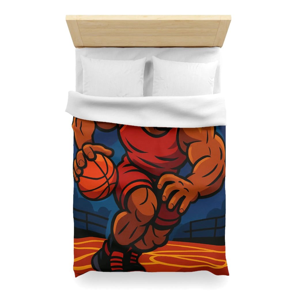 Housse de couette avec illustration dynamique de joueur de basket-ball en action intense