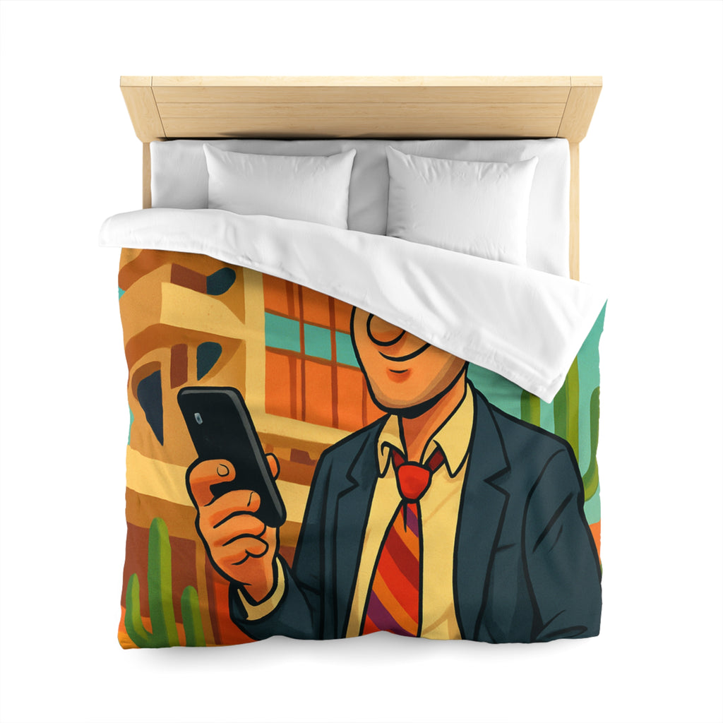 Housse de Couette Microfibre Illustration Unique Design Moderne Décoration Intérieure Raffinée