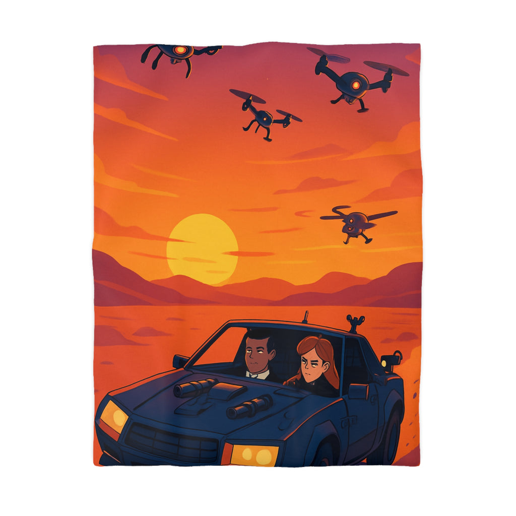 Housse de Couette Microfibre Illustration Unique Design Moderne Décoration Intérieure Raffinée