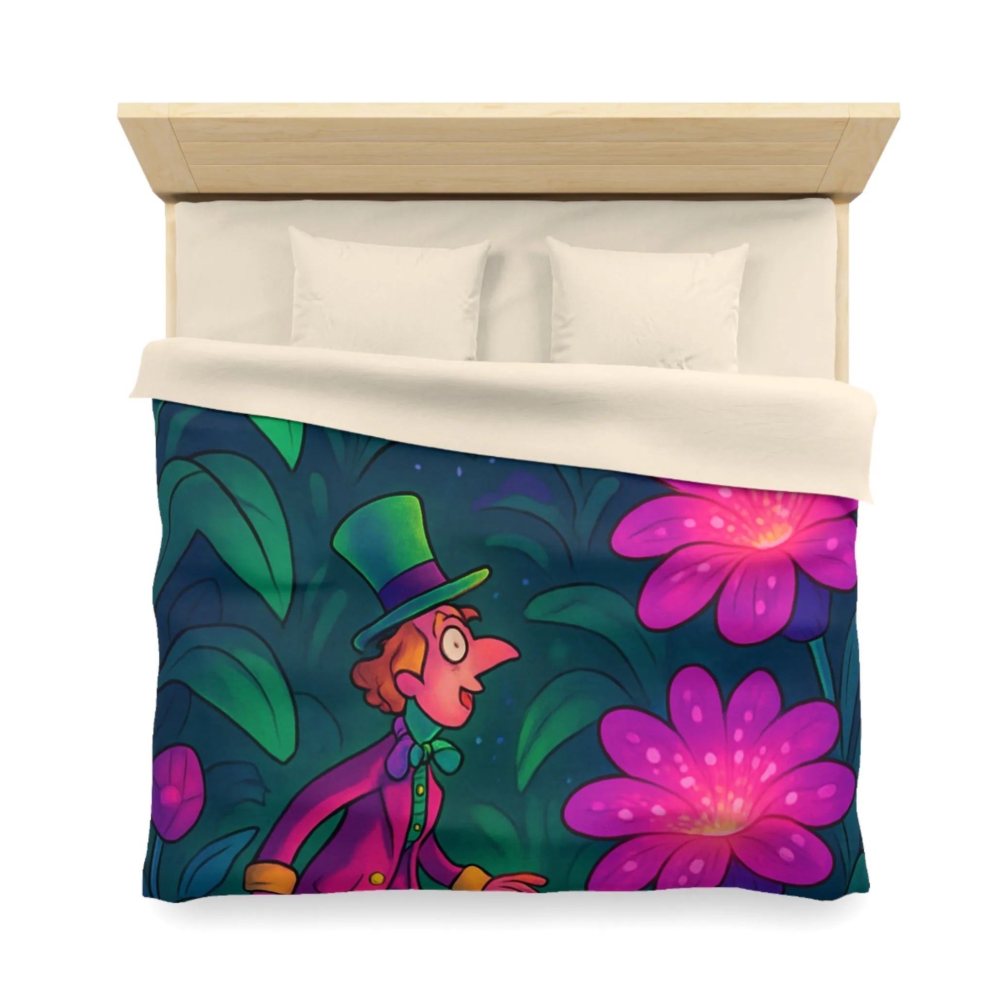 Enchantement féerique : Housse de couette avec paysage nocturne et personnage mystérieux