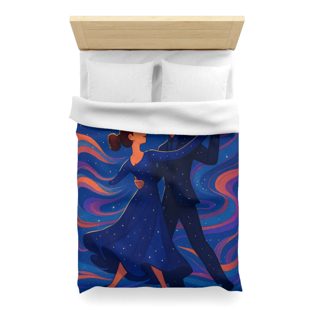 Housse de couette dansante sous la lune avec motif étoilé coloré et romantique