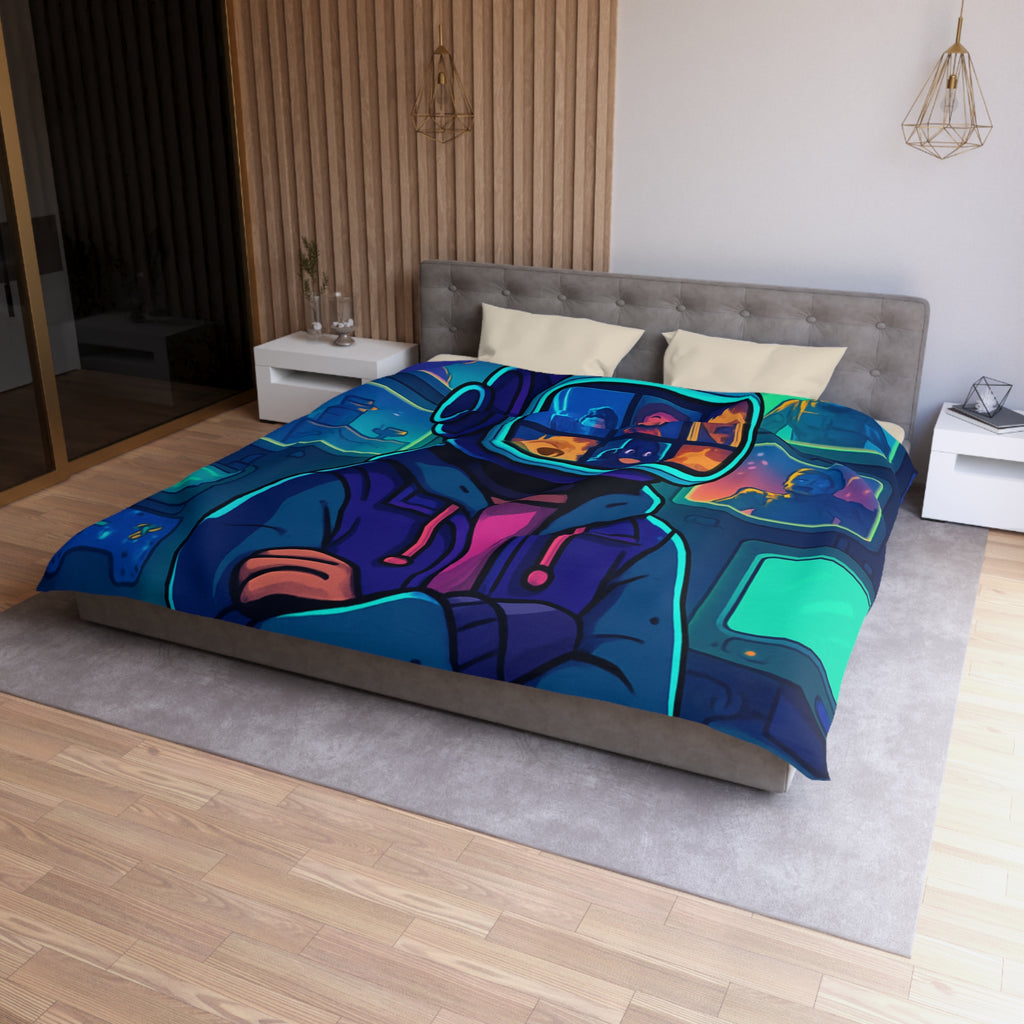 Plongée En Épopée Virtuelle Avec Dessins Animés Futuristes Pour Housse De Couette