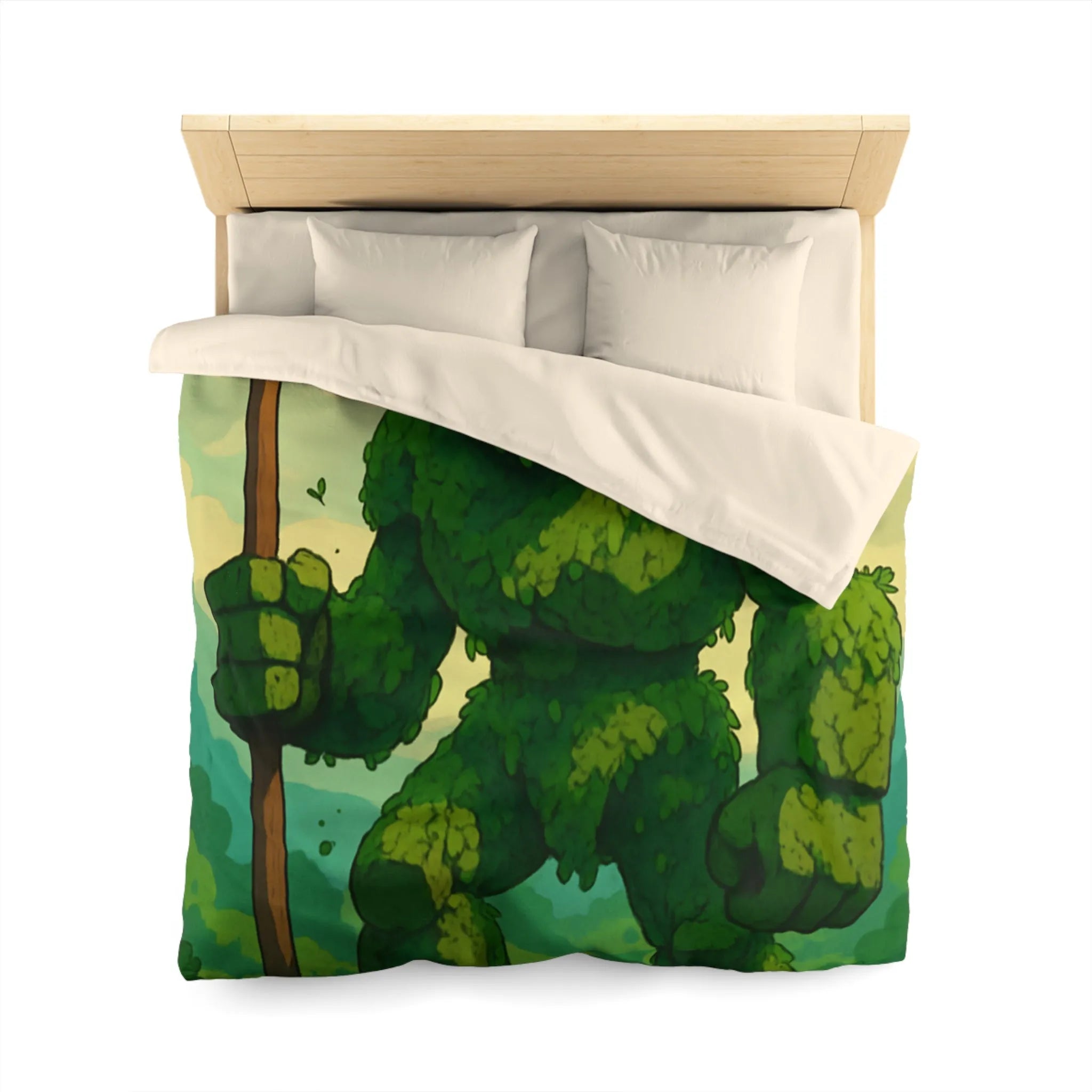 Housse de Couette avec Géant de Feuillage et Abeilles, Ambiance Fantaisiste Naturelle