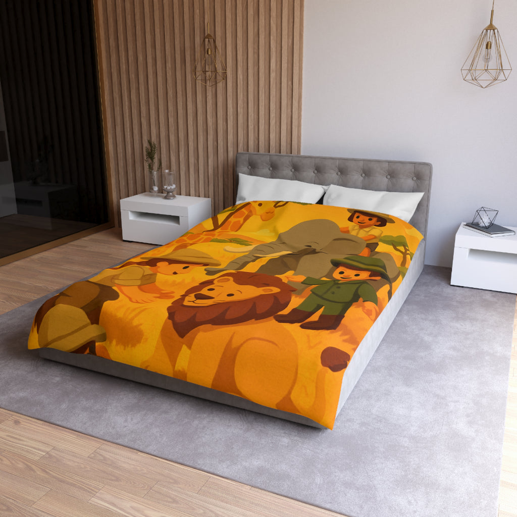 Safari Coloré pour Enfants avec Animaux Amicaux dans la Savane Dorée et Ensoleillée