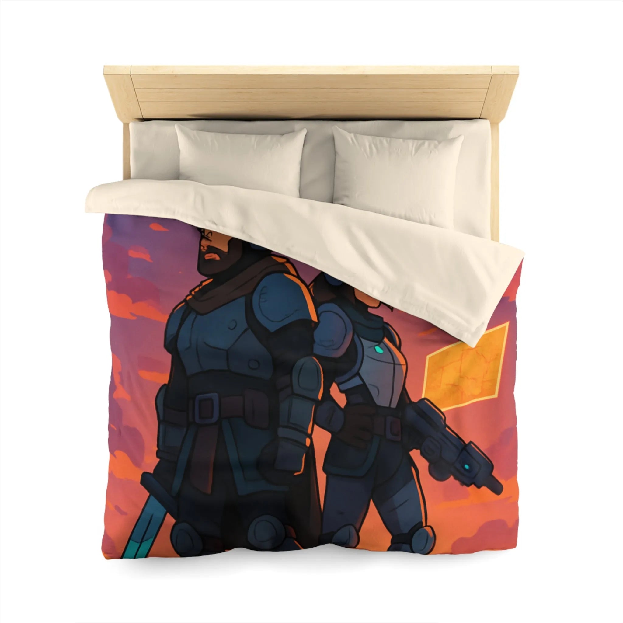 Explorez des mondes futuristes avec cette housse de couette au design captivant