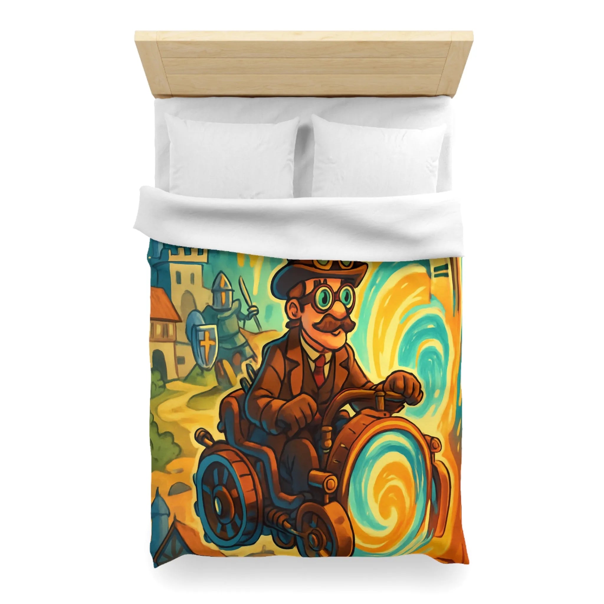 Housse de Couette Fantaisie : Voyageur Temporel en Machine Étrange Tourbillonnant à Travers Époques