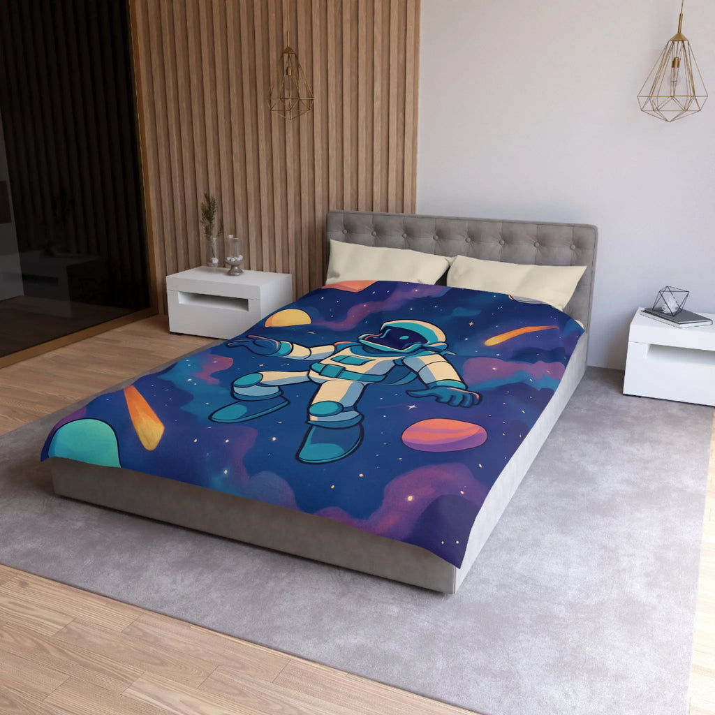 Housse de couette espace avec astronaute et planètes pour chambre d'enfant rêveuse