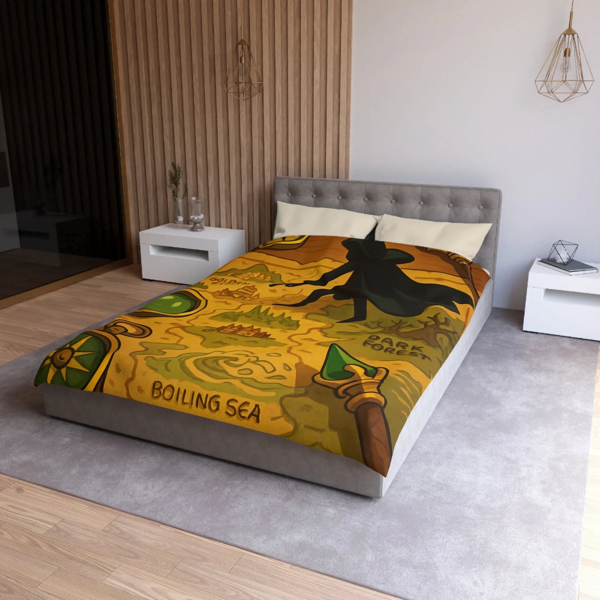 Housse de Couette Microfibre Art Graphique Contemporain Style Décoratif Chambre Tendance
