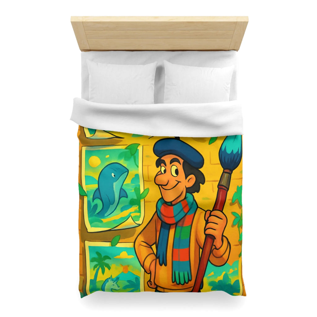 Housse de Couette Microfibre Art Graphique Contemporain Style Décoratif Chambre Tendance