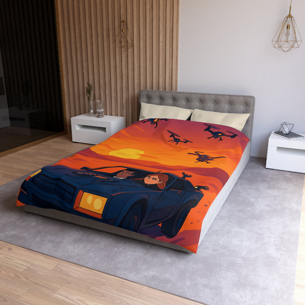 Housse de Couette Microfibre Illustration Unique Design Moderne Décoration Intérieure Raffinée