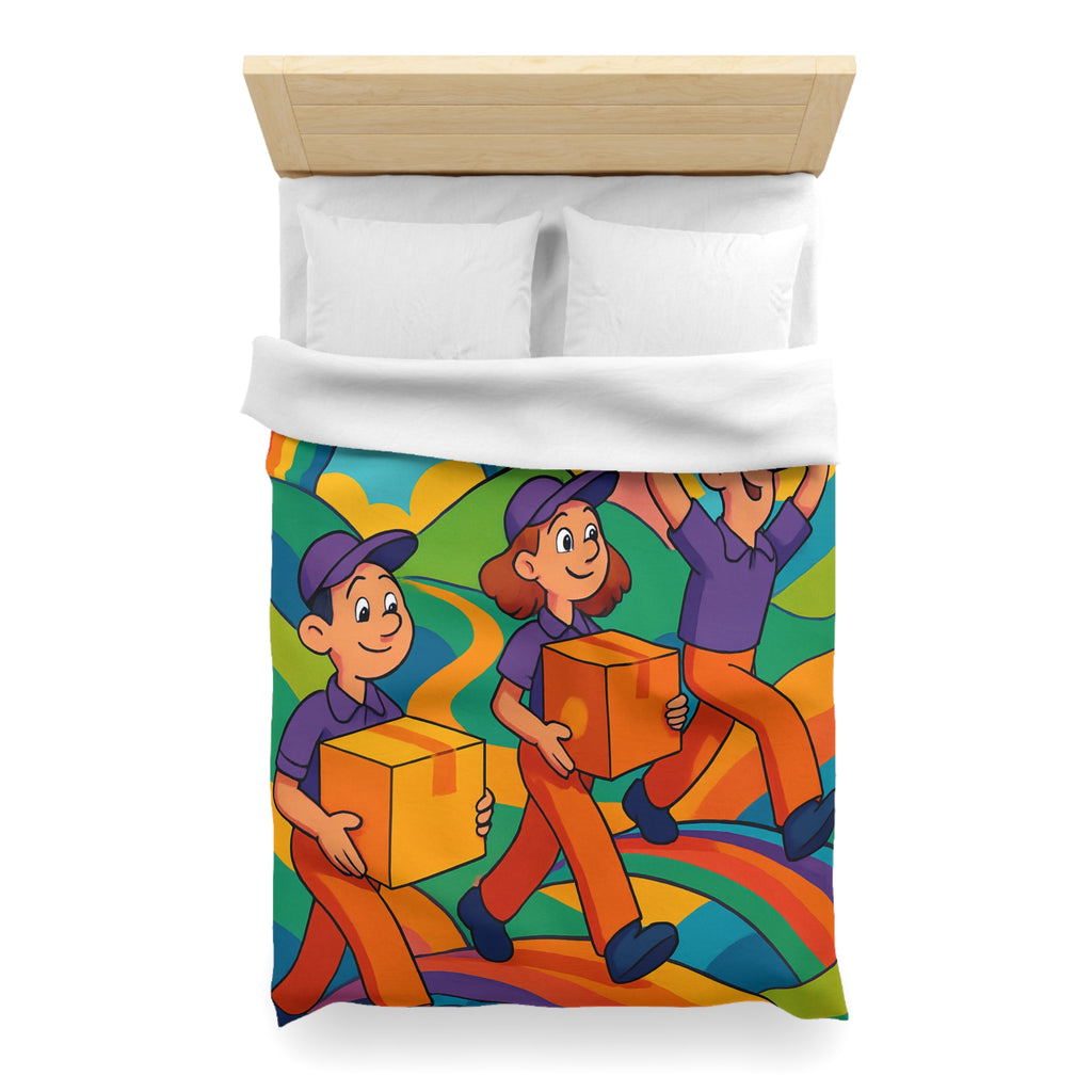 Housse de Couette Microfibre Design Artistique Moderne Décoration Chambre Confort Premium