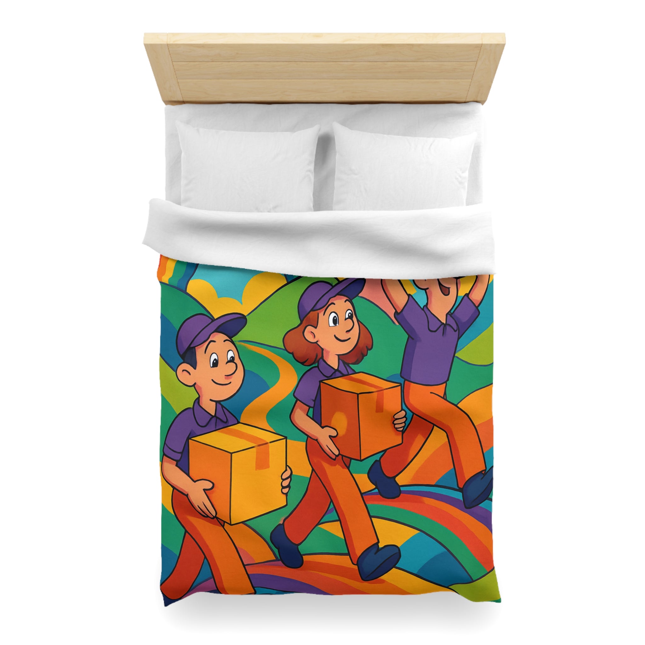 Housse de Couette Microfibre Design Artistique Moderne Décoration Chambre Confort Premium