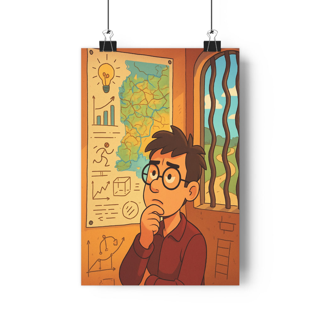 Poster décoratif cartoon plan mystérieux doux chaud réfléchie bureau chambre évasion stratégie 30x46 artwork