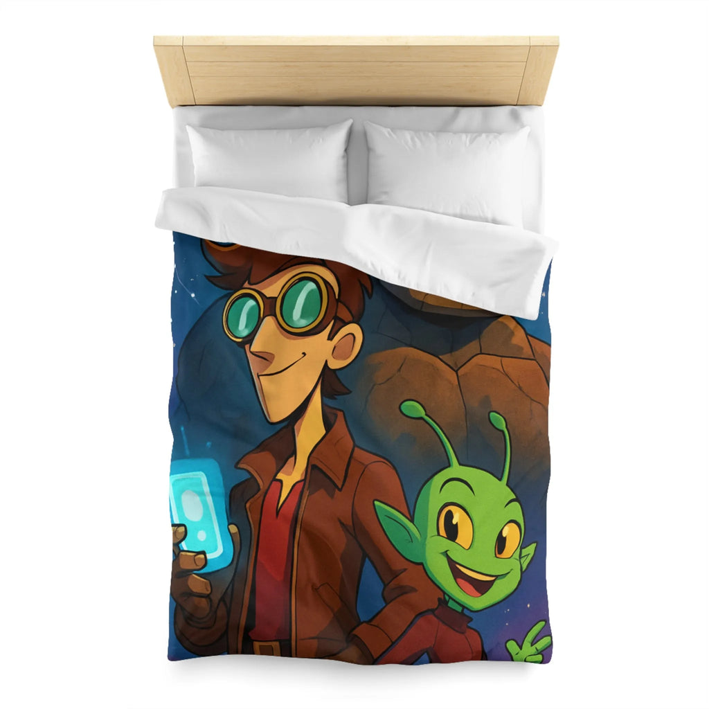Housse de Couette Enfantine avec Personnages de Science-Fiction Stylisés et Univers Fantastique