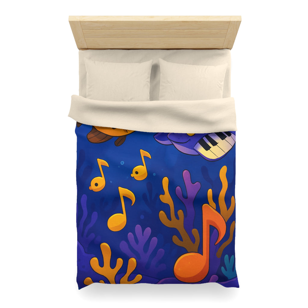 Housse de couette sous-marine colorée avec poissons et touches de musique océanique