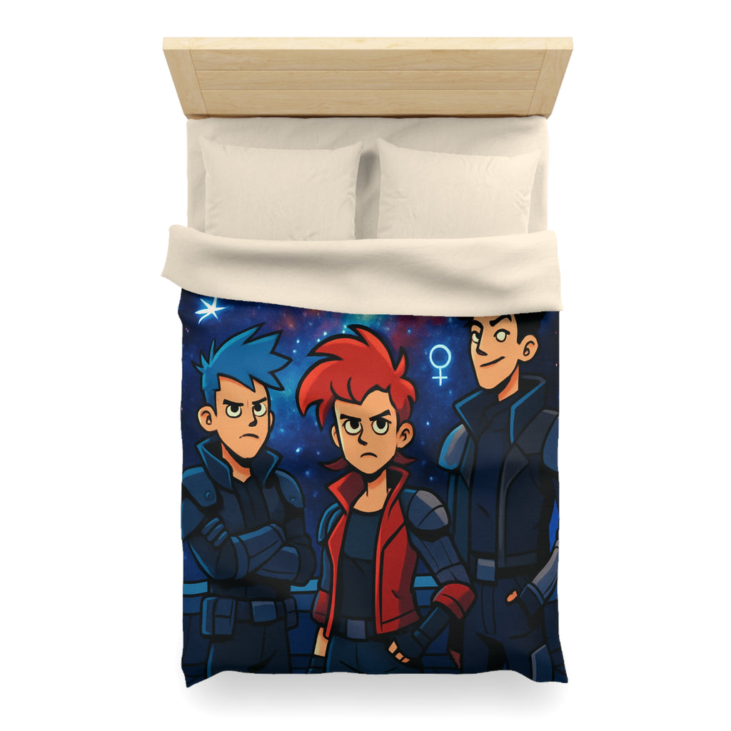 Housse de Couette Microfibre Illustration Unique Design Moderne Décoration Intérieure Raffinée