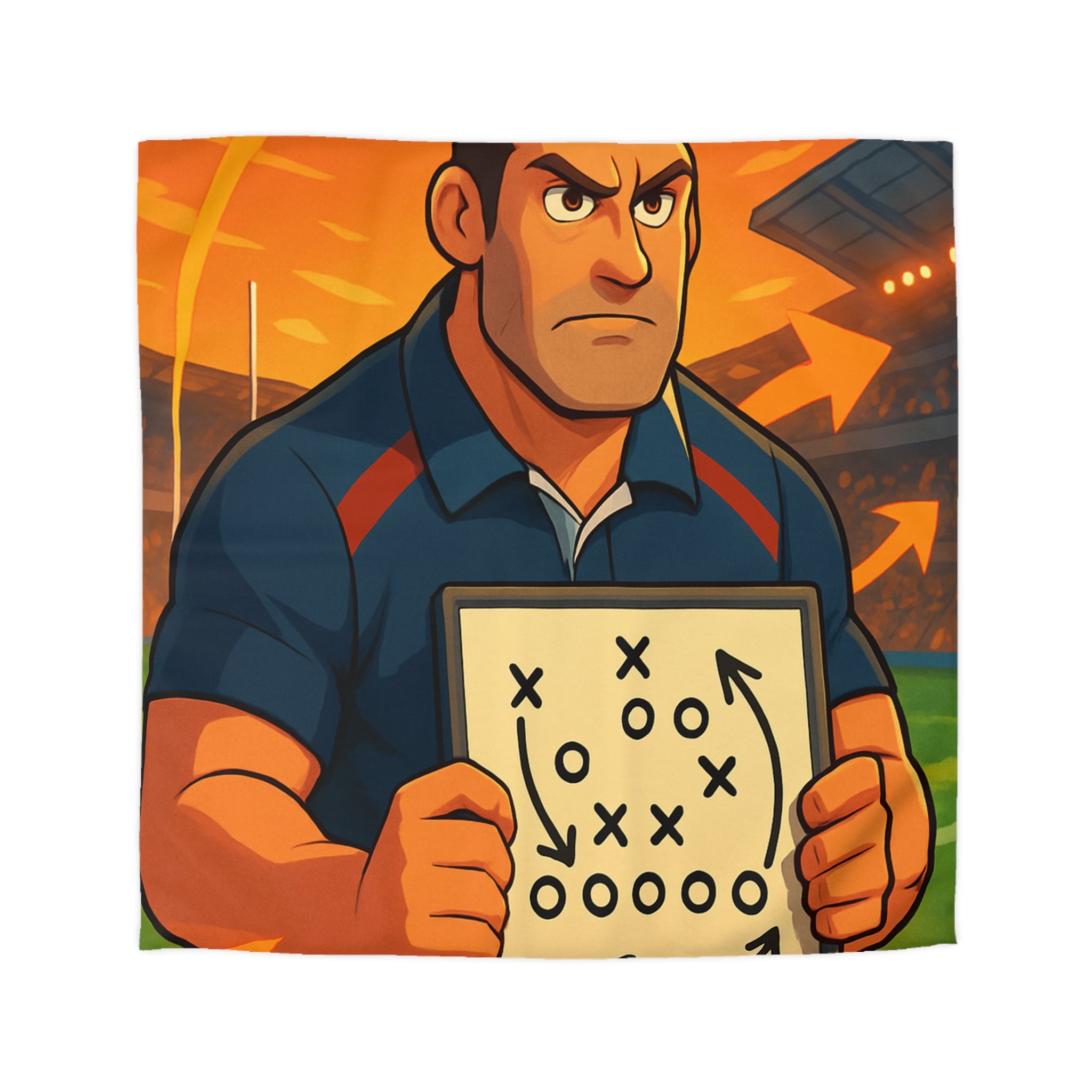 Housse de Couette Tactique de Rugby Coach Dynamique pour Chambre Thématique Sport