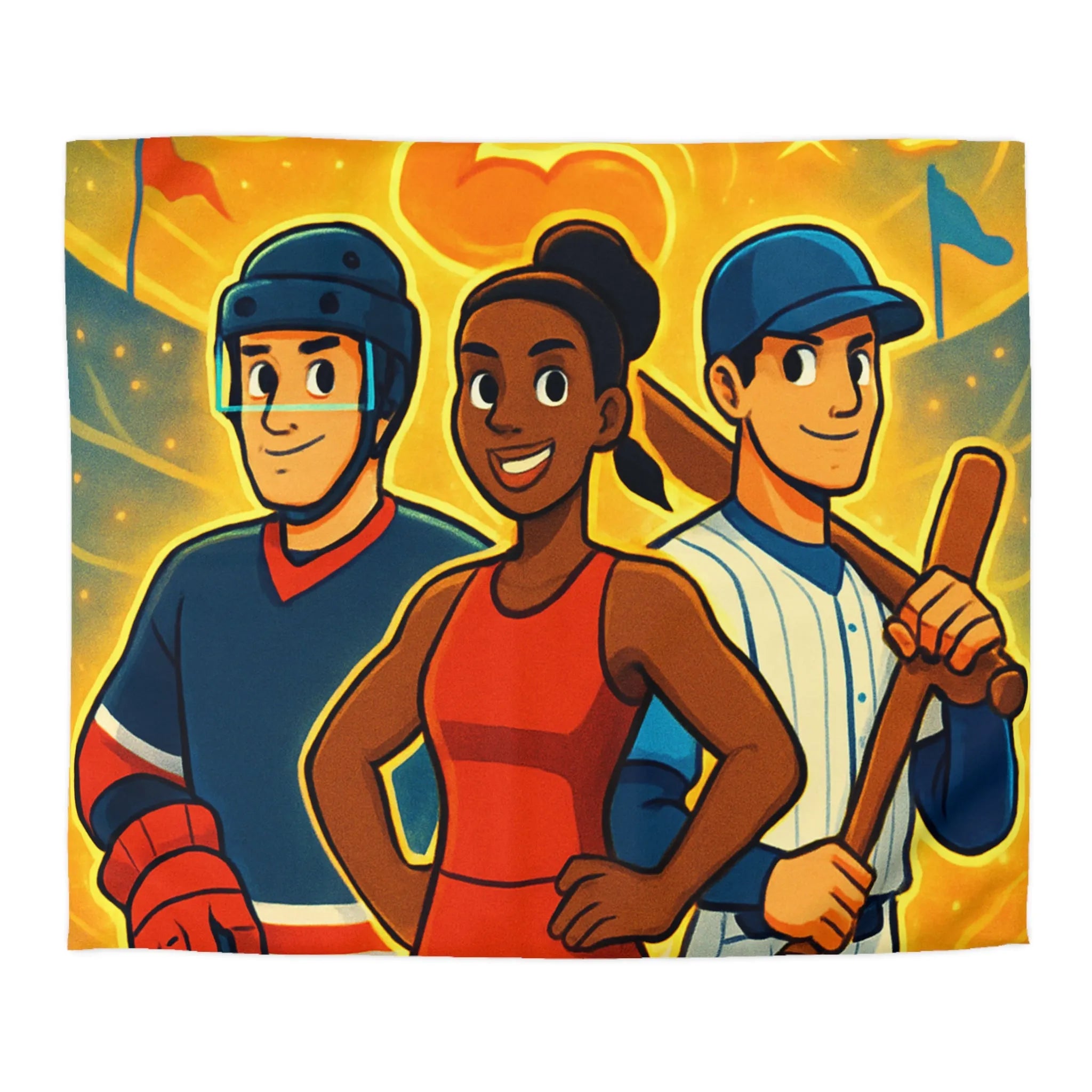 Housse de Couette Dynamique pour Enfants Inspirée par Sports avec Énergie et Couleurs Vives