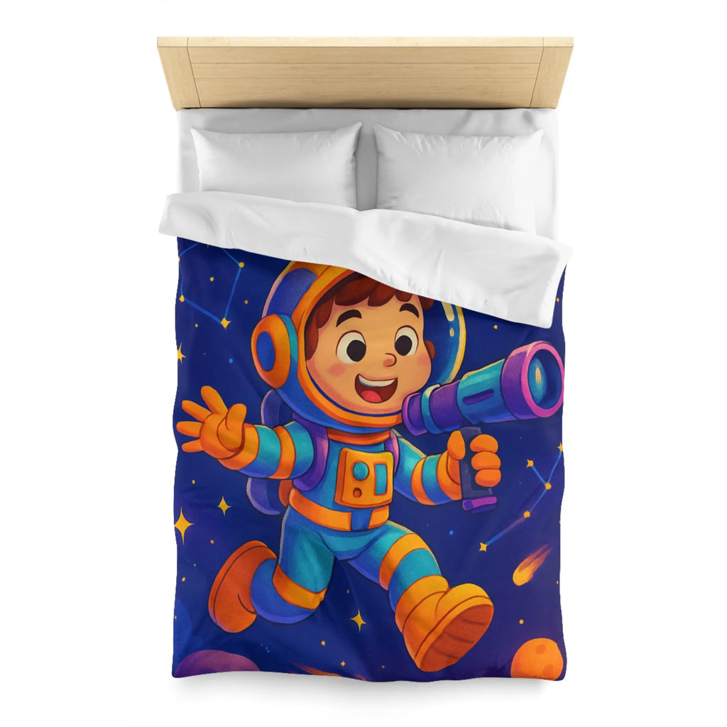 Housse de couette enfant thème astronaute espace avec planètes et constellations joyeuses