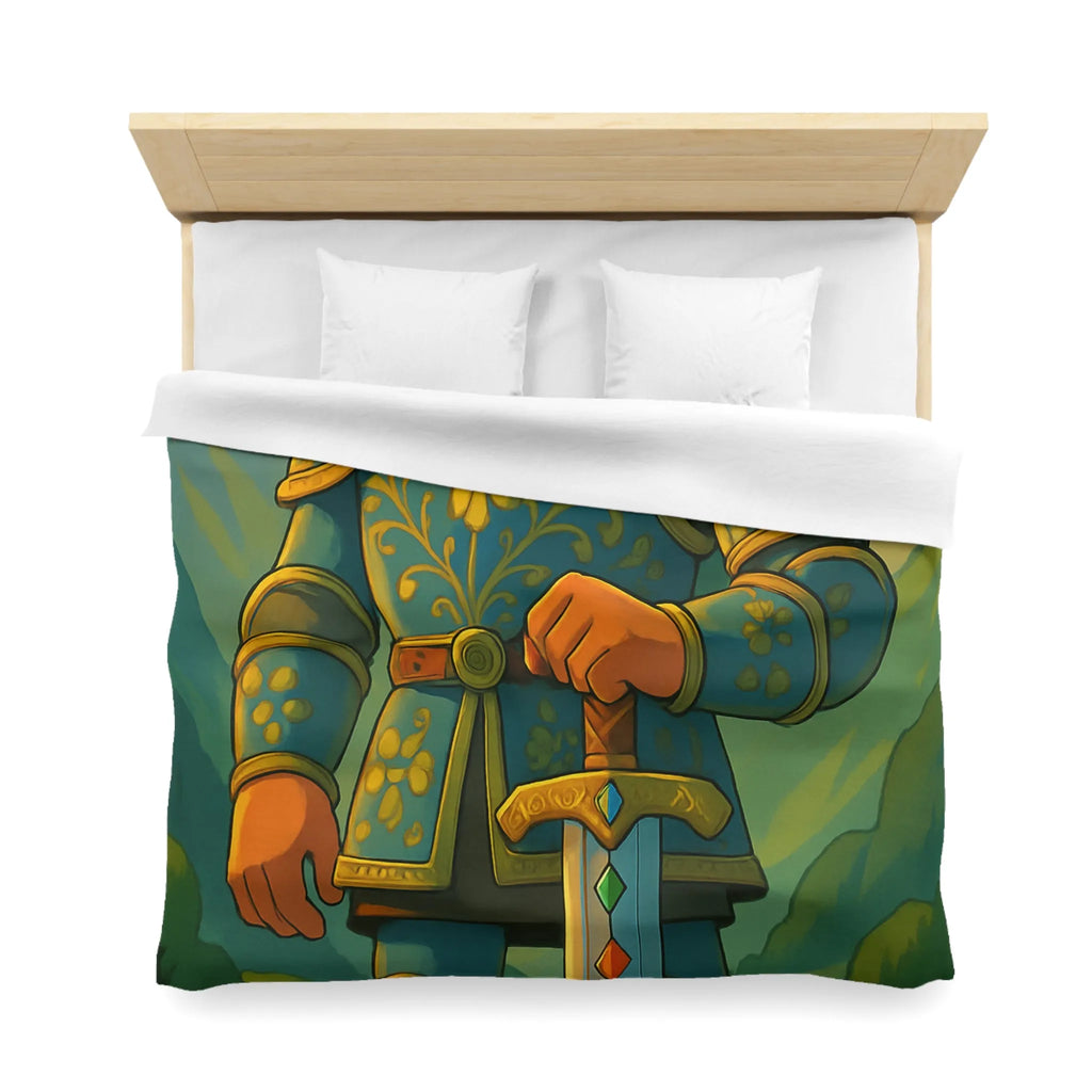 Housse de Couette avec Chevalier Illustré dans Paysage Montagneux Écossais pour Chambre Enfant
